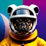 Love Creation A4 Size poster print for creative wall art- astro-pug-graffiti-canvas-print-7609( Sticker)