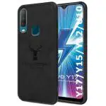 Lejaao Vivo Y15 Vivo 1901 Black Cloth, Leather, PC and TPU Mobile Back Cover