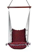 Kkriya Home Decor Red Cotton Swing Jhula Hanging Chair