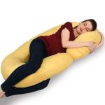Mothersyard Full Body C Shape Maternity/Pregnancy Pillow - Baby Nursing Cushion & Maternity Pillow for Pregnant Women Made of 100% Velvet Pillow Cover - Gold
