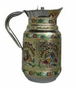 Rastogi Handicrafts Indian Fine Meenakari Decorative Stainless Steel Water Pitcher 1500 ml