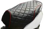 Mototrance Black, Red Faux Leather Bike Seat Cover For Tvs Ntorq 125