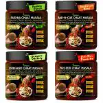Herbexo Chaat Masala Zest Zing Quartet: Pudina Punch, Barbecue Bliss, Oregano Odyssey, Piri-Piri Panache (50 Gram each)