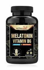Nutramagik Melatonin Vitamin B6 with Tagar for Mood, Stress, and Sleep Support-90 Capsules