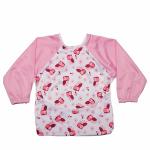 LuvLap Pink Printed Polyester Long Sleeve Baby Bib Cum Apron