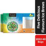 TE-A-ME Ice Infusion Tea, 5 Delicious Flavour (Mint Green, Lychee, Wild Berry, Peach and Lemon) with Free Sipper, 40 Pyramid Infusion Tea Bags (Pack of 2 Boxes - 2 X 20 Tea Bags) | Ice Brews | Cold Brew | Flavoured Infusion Ice Tea | Ice Tea