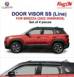FALCON CAR DOOR/RAIN VISORS WITH SILVER (SS) LINE FOR BREZZA 2022
