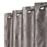 Grihshobha Grey Floral Polyester Window Curtains (152.9 x 121.9 cm) (Pack of 2)
