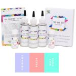 Kadam Skin Friendly Kadam Tie Dye Kit #19 Mint With Dye Activator And Colour Fixer Included, Cold Fabric Dyeing Combo 19 Mint - Periwinkle, Peach, Mint Gree