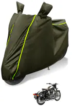 Auto Hub 100% Waterproof Bike Cover for RE Classic Chrome Coated, Dustproof UV Protection Custom Fit bike cover-(Green)