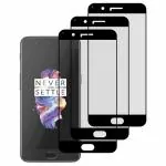 Kite Digital OnePlus 5 Matte Finish (Black) Tempered Glass Screen Protector with Edge to Edge Coverage - Easy Installation Kit (Pack of 3)