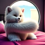 Love Creation 12x18 Size poster print for creative wall art- a-photo-of-a-white-fur-monster-standing-in-a-purple-room-1101(Non Sticker)