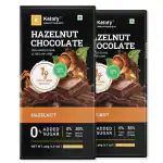 Ketofy Hazelnut Keto Chocolate (Pack of 2x50g) | Rich taste, Sugar free and Low Calorie chocolate