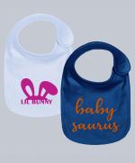 Kadambaby Bibs Pack of 2 - White Blue
