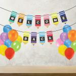 Festiko Back To School Decorations Welcome Back Banner With Balloons For Classroom Decor And First Day Of School Party Decoration For Kids Party Supplies Multicolor, 51 Pieces