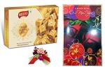 Feastive Celebrations Bikano Chana Almond Bite, Flower Spray And New Year Greeting Card, 500 Gm