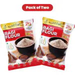 Ragi Flour 1 KG (Pack of 2) 100% Natural Finger Millet Flour | Nachni Atta | Rich in Calcium & Protein | Weight Loss Gluten Free | Whole Grain Flour | Low Glycemic Index | Antioxidant-Rich