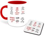 Whats Your Kick Work Hard Dream Big Savasana Quotes Printed Red Ceramic Coffee Mug With Coaster 325 ML