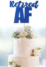 Festiko Glitter Blue Retired Af Cake Topper Good Luck, WeLl Miss You Cake Topper