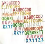 SHARMA BUSINESS Pack of 3 Foam Glitter ABCD Sticker Self Adhesive Sticker for Project, Art and Craft, Multicolor