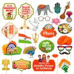 Festiko 26 Pcs Patriotic Day Photobooth Props, Republic Day Props, Republic Day Props, National Symbol Props