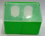 AKSHAT ENTERPRISES Caged Bird Feeder Green Color Bird Food Feeding Box in Clamp cage Out Side suitably to Pigeon and Medium Size Birds