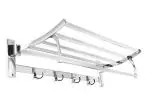 MakeWell Stainless Steel Folding Towel Rack for Bathroom/Towel Stand/Napkin stand, Square Shape (24 Inch-Chrome Finish)