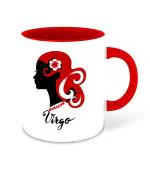Whats Your Kick Virgo Horoscope Quotes With Women Printed Red Ceramic Coffee Mug 325 ML