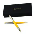 Auteur Focus Yellow Brass Yellow Ink Ball Pen (Pack Of 2)