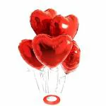 AMFIN (Pack of 5) 18 Inch Red Heart Shaped Balloons, Heart Shape Balloons for Decoration, Red Heart Balloons for Decoration, Red Heart foil Balloons, Valentine Balloons Decoration - Red