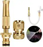 KENYBEA Brass Nozzle Water Spray Gun Hose Nozzles Pipe with 15mm/30mm Clamp Hose Connector