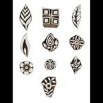 AN HANDICRAFT Wooden Printing Stamp Block Hand-Carved (1 to 1.5 inch) -Set of 10 pcs