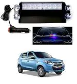 QiisX 8 LED Red Blue Flasher Strobe Light with Flashing Modes, Car Police Emergency Light for Maruti Suzuki Alto 800