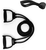 Werfit Black Latex Resistance Band Toning Tube With Door Anchor For Women And Men