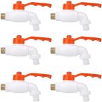 BathfaxGT-006 Plastic Heavy Duty Nozzle Bib Cock Tap for Bathroom Kitchen & Garden Pack of 6 Bib Tap Faucet (Wall Concealed Installation Type)