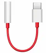 One Plus Latest Mobile USB Type C to 3.5 mm Jack Audio Connector, Noise Cancelling Headphones Jack Converter Audio Adapter for Oneplus(Red)