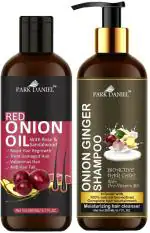 Park Daniel Pure And Natural Red Onion Oil And Onion Ginger Shampoo, 200 Ml Each (Combo Of 2)