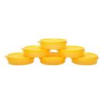Cutting EDGE Eco-Plastic Leakproof Multi Purpose Airtight Food Saver Containers Combo for Fridge Vegetable Storage (190 ml, Yellow, 6)