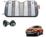 WolkomHome Silver foil Shade UV Protection Curtain Car Sunshade Film Windshield Visor Front Windshield Sunshade Cover for Tata Harrier