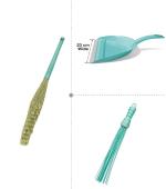CLEANADO Plastic Zero Dust Broom with Pan (Standard, Aqua Green)