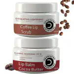 Dermistry Exfoliating Lightening Coffee & Sugar Lip Scrub for Reduction of Dark Smoker Pigmentation Dry Chapped Lips and Plumping Nourishing SPF 10 For Glossy Tinted Cocoa Lip Balm
