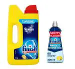 Finish Rinse Aid, Shine & Dry 400 Ml & Finish Lemon Dishwasher Powder Detergent 1Kg