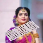 VAMA Maroon colour Round Shap Diamond Stone Sticker Bindi Tilak Sindoor Bindiya (5 CARDS)