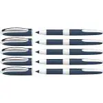 Luxor Schneider One Change| Rollerball Pen| Pack of 5| Ink Colour- Black| 0.6 mm Cone Tip| Refillable Waterproof Ink| 1600 Metres Writing Length| Ideal For Professionals