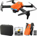 Amazm - E99 K3 Pro RC Drone with 4K Dual Camera, Mini Drone for Kids and Adults, RC Quadcopter with 3D Flips, Obstacle Avoidance, Trajectory Flight, Headless Mode, Bag and 3 Battery (Orange)