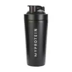 Myprotein Steel Metal Shaker 750 ml with Steel Whisk, Leakproof Gym Shaker Bottle for Supplements Black