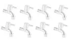 Sellzy Stainless Steel Bib Tap for Bathroom, Kitchen, Toilet - Bib Tap Faucet - Silver, 8 Pieces