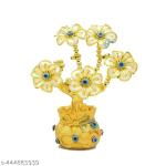 PAYSTORE Plastic Blue Crystal with Evil Eye Flower Lucky Tree Pot | Blue Evil Eyes Amulet Ornament for Home Decorative | 10*15*10 cm