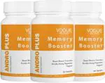 VOGUE Pharmaceuticals Pvt. Ltd. Vogue Wellness Andro Plus Mucuna Dopamine Brain Booster Supplement 30 Pcs Each (Pack Of 3)