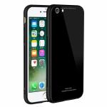 Clickfleek Luxurious Glass Back Case Cover for Apple iPhone 5/ iPhone 5s | Soft Edge Protective TPU Bumper | Stunning Design for Apple iPhone 5/ iPhone 5s (Black)